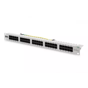 Patch panel DIGITUS CAT 3 ISDN, não blindado 50 portas RJ45, 8P4C, LSA, 1U, montagem em rack, cor cinzento RAL 7035