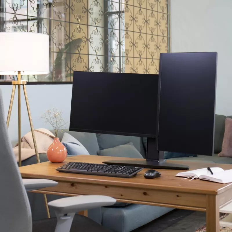 Suporte de monitor duplo com elevação Ergotron Neo Flex 62,2 cm preto