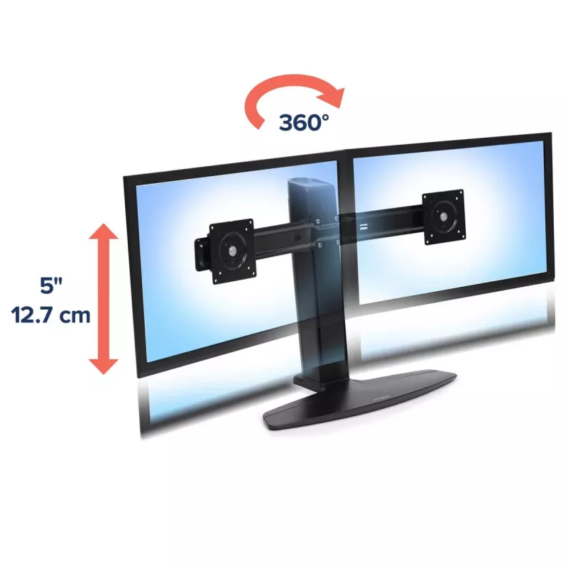 Suporte de monitor duplo com elevação Ergotron Neo Flex 62,2 cm preto