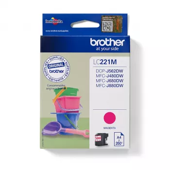 Tinteiro Brother LC-221M Vermelho 260 Páginas DCPJ562DW MFCJ480DW
