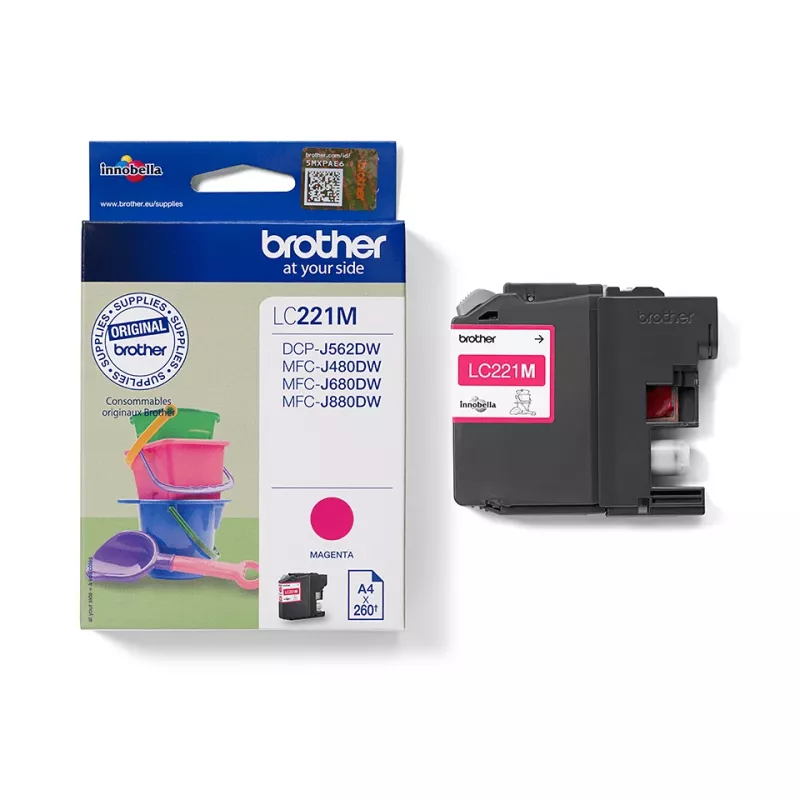 Brother LC221M Cartucho de tinta, magenta, 260 páginas