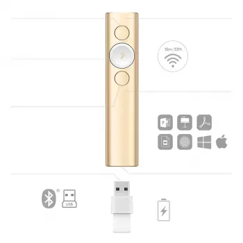 Comando de apresentação LOGITECH Spotlight – Dourado