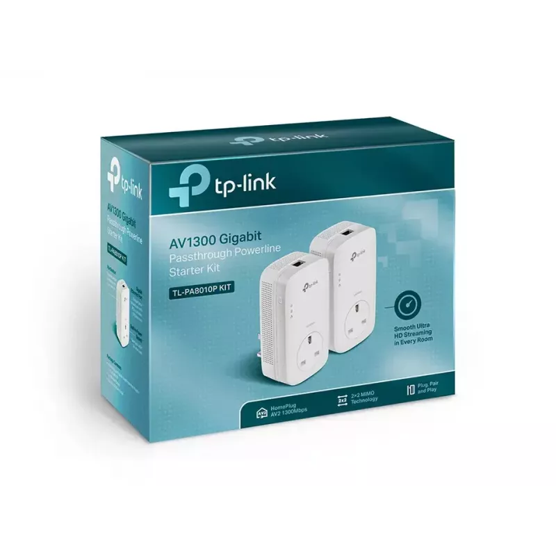 Adaptador PowerLine TP-Link TL-PA8010P KIT 1300 Mbit/s Ethernet LAN Branco 2 unid.