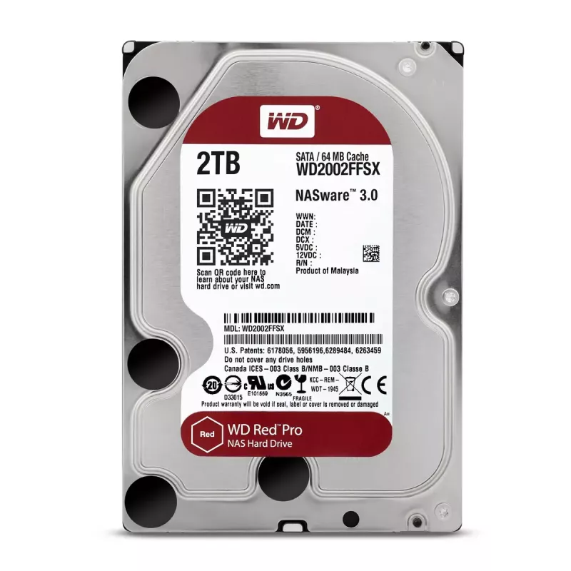 Disco rígido WESTERN DIGITAL - Wd Red Pro WD2002FFSX - 2TB - SATA 6Gb/s - 3.5in - 7200rpm - 64MB Puffer