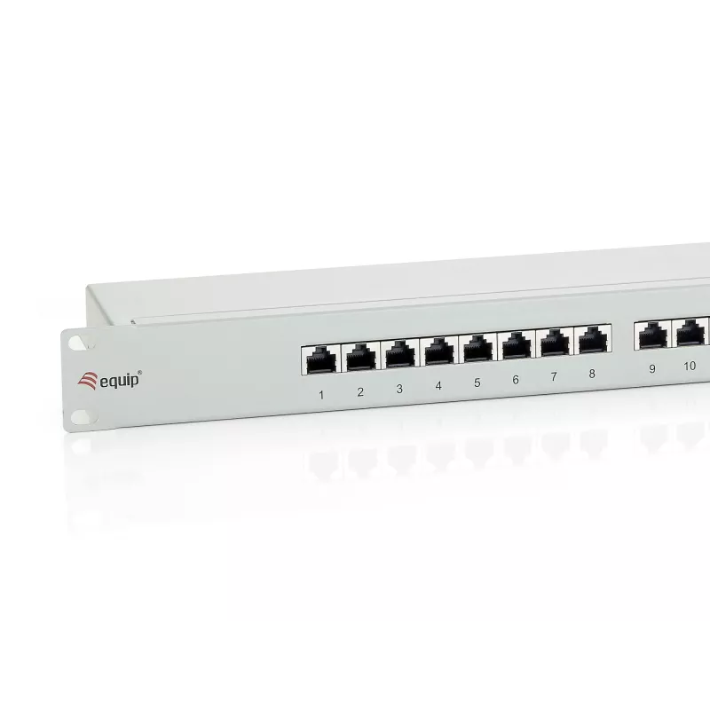 Patch panel blindado Equip 24 portas Cat.6, cinzento claro