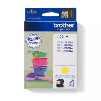 Cartucho de tinta Brother LC221Y, 1 unid. original amarelo