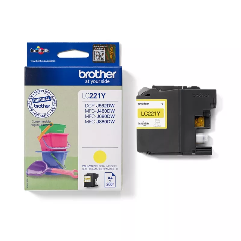 Cartucho de tinta Brother LC221Y, 1 unid. original amarelo