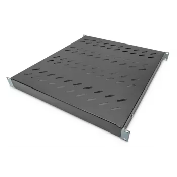 Prateleira fixa 1U DIGITUS, ajustável para armários de 800 mm de profundidade, 500 mm de profundidade, cor preta (RAL 9005)