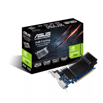 Placa gráfica ASUS GeForce GT 730, 2 GB GDDR5, 64-Bit, PCIe 2.0, arrefecimento passivo