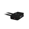 Switch KVM LevelOne 2 portas USB VGA com cabos, suporte de áudio, 2048 x 1536 píxeis, preto