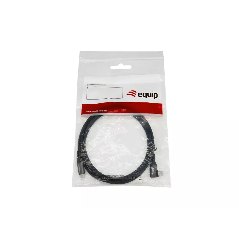 Cabo angular de 90° Equip USB 2.0 C para C, M/M, 2,0 m, 100 W com chipset Emark