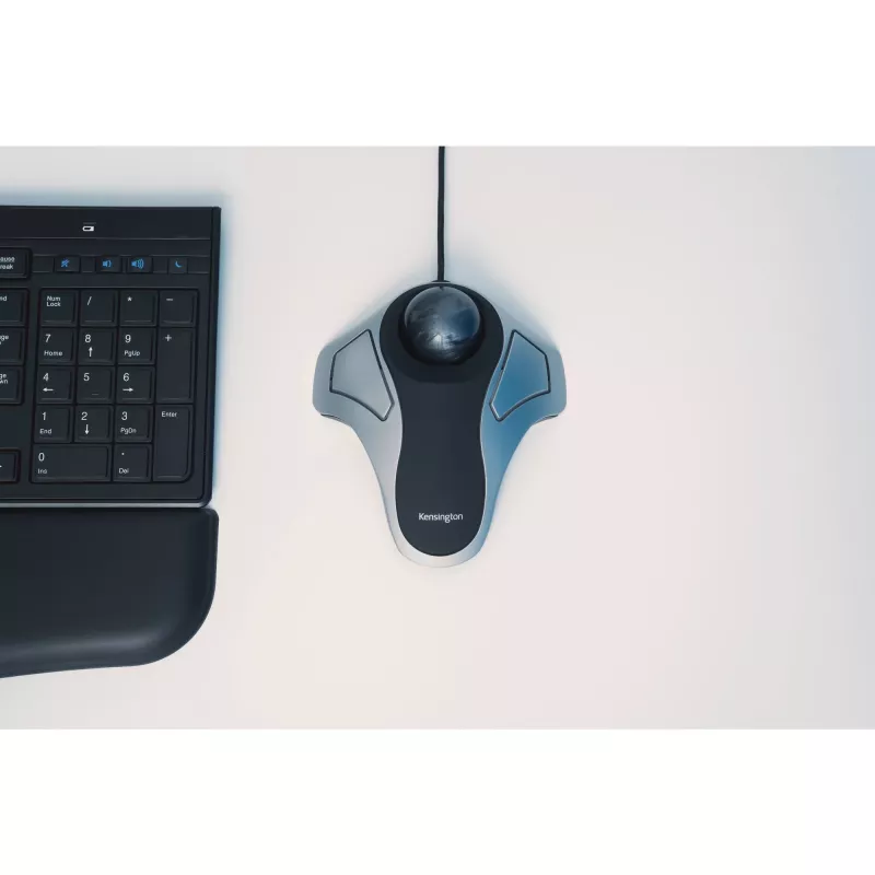 Trackball ótico Kensington Orbit, para ambas as mãos, ótico, USB Type-A, prateado