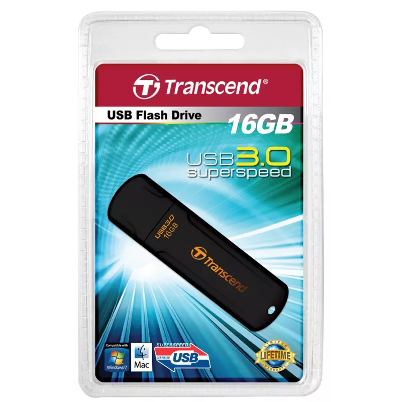 Pen drive TRANSCEND Jetflash 700 - 16GB USB 3.0 - preto