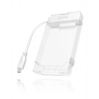 Caixa para HDD/SSD ICY BOX IB-AC703-C transparente, branca 2,5