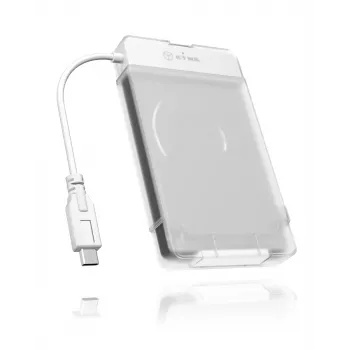 Caixa para HDD/SSD ICY BOX IB-AC703-C transparente, branca 2,5