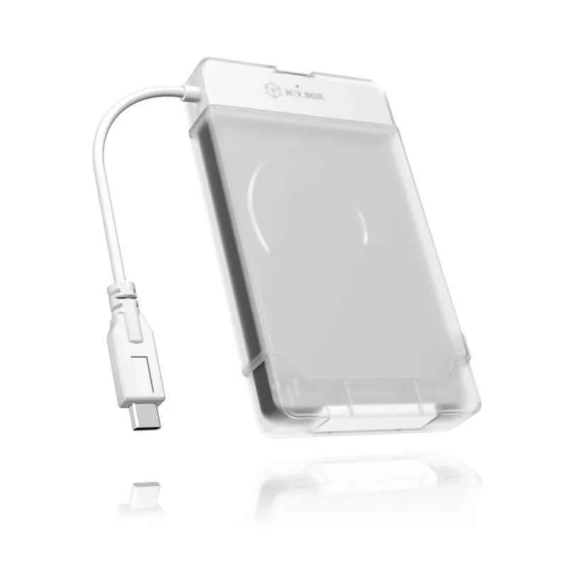 Caixa para HDD/SSD ICY BOX IB-AC703-C transparente, branca 2,5 inch
