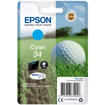 Tinta Epson Golf Ball embalagem individual ciano 34 DURABrite Ultra