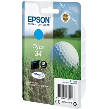 Tinta Epson Golf Ball embalagem individual ciano 34 DURABrite Ultra