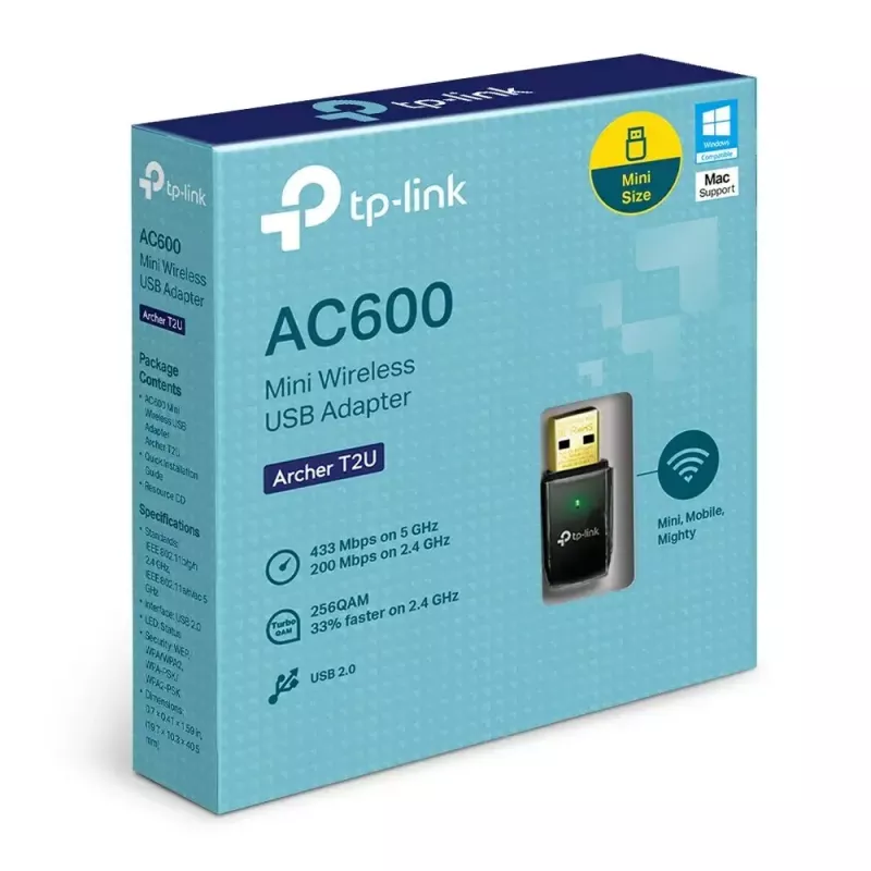 Adaptador Wi-Fi USB dual band sem fios TP-Link AC600