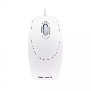 Rato de roda CHERRY ótico com fio, cinza-claro, PS2/USB, ambidestro, ótico, USB Type-A, 1000 DPI, branco