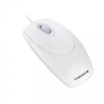 Rato de roda CHERRY ótico com fio, cinza-claro, PS2/USB, ambidestro, ótico, USB Type-A, 1000 DPI, branco