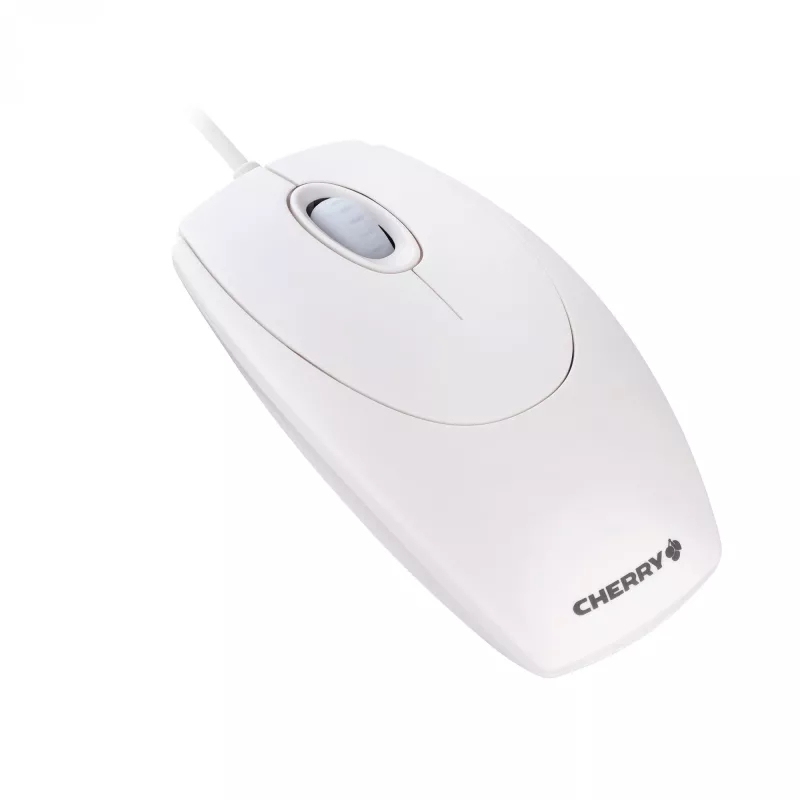 Rato de roda CHERRY ótico com fio, cinza-claro, PS2/USB, ambidestro, ótico, USB Type-A, 1000 DPI, branco