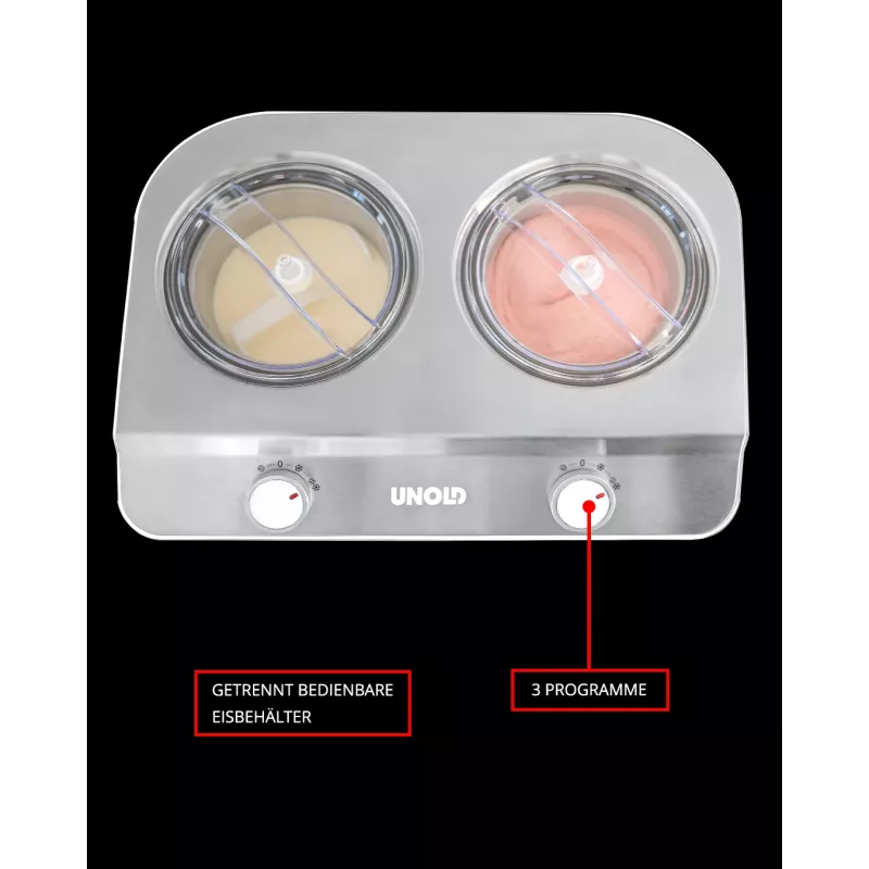 Unold 48830 Doppio máquina de gelados, branca