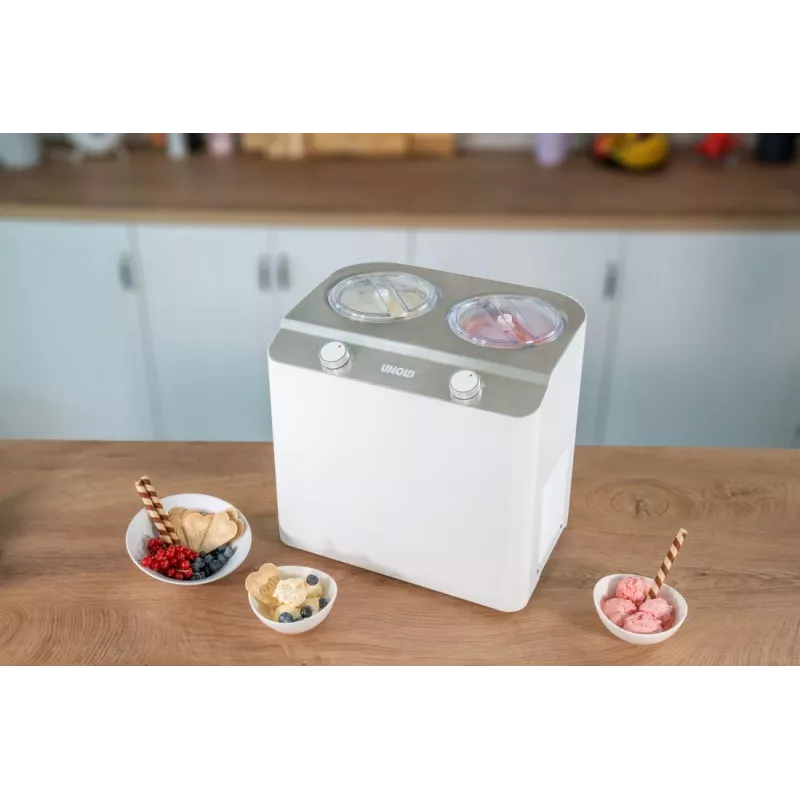 Unold 48830 Doppio máquina de gelados, branca