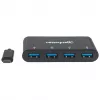 Dock/hub Manhattan USB-C, ligações (4x): USB-A (4x), 5 Gbit/s (USB 3.2 Gen1 também conhecido como USB 3.0), alimentado por USB (não requer fonte de alimentação externa), cabo 20 cm, equivalente a HB30C4AB