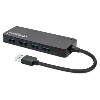 Hub Manhattan USB-A 4 portas, 4x portas USB-A, 5 Gbps (USB 3.2 Gen1 também conhecido como USB 3.0), alimentado por USB (não requer fonte de alimentação externa), equivalente a ST4300PBU3 e ST4300MINU3B
