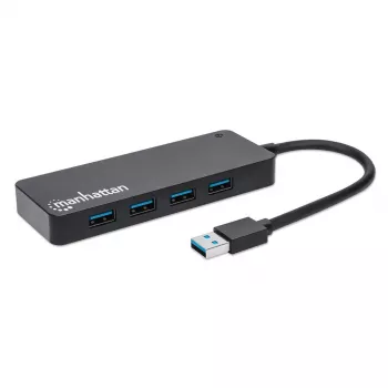 Hub Manhattan USB-A 4 portas, 4x portas USB-A, 5 Gbps (USB 3.2 Gen1 também conhecido como USB 3.0), alimentado por USB (não requer fonte de alimentação externa), equivalente a ST4300PBU3 e ST4300MINU3B