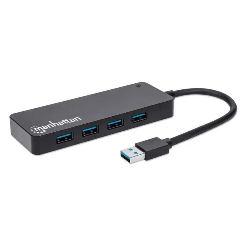 Hub Manhattan USB-A 4 portas, 4x portas USB-A, 5 Gbps (USB 3.2 Gen1 também conhecido como USB 3.0), alimentado por USB (não requer fonte de alimentação externa), equivalente a ST4300PBU3 e ST4300MINU3B