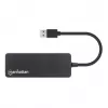 Hub Manhattan USB-A 4 portas, 4x portas USB-A, 5 Gbps (USB 3.2 Gen1 também conhecido como USB 3.0), alimentado por USB (não requer fonte de alimentação externa), equivalente a ST4300PBU3 e ST4300MINU3B