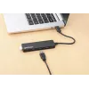 Dock/hub Manhattan USB-C, ligações (4): USB-A (x4), 5 Gbps (USB 3.2 Gen1 também conhecido como USB 3.0), alimentado por USB (não requer fonte de alimentação externa), equivalente a HB30CM4AB