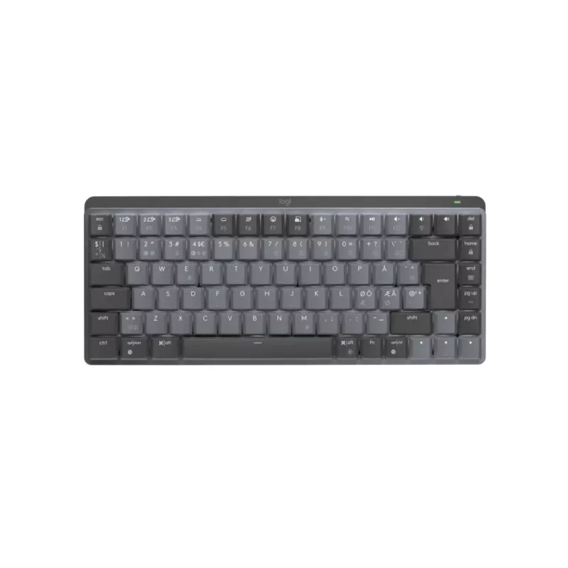 Teclado LOGITECH Mx Mechanical Mini minimalista sem fios retroiluminado – grafite, tátil silencioso, Qwerty, Dansk/Norsk/Svenska/Suomalainen