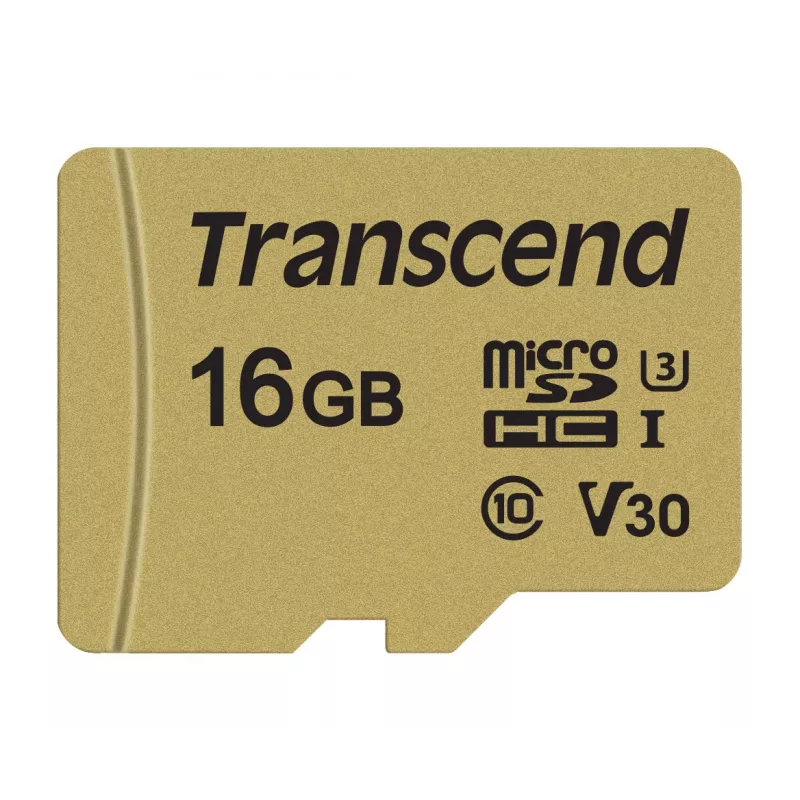 Cartão Micro SDHC TRANSCEND 500s 16 GB UHS-I U3 MLC com adaptador