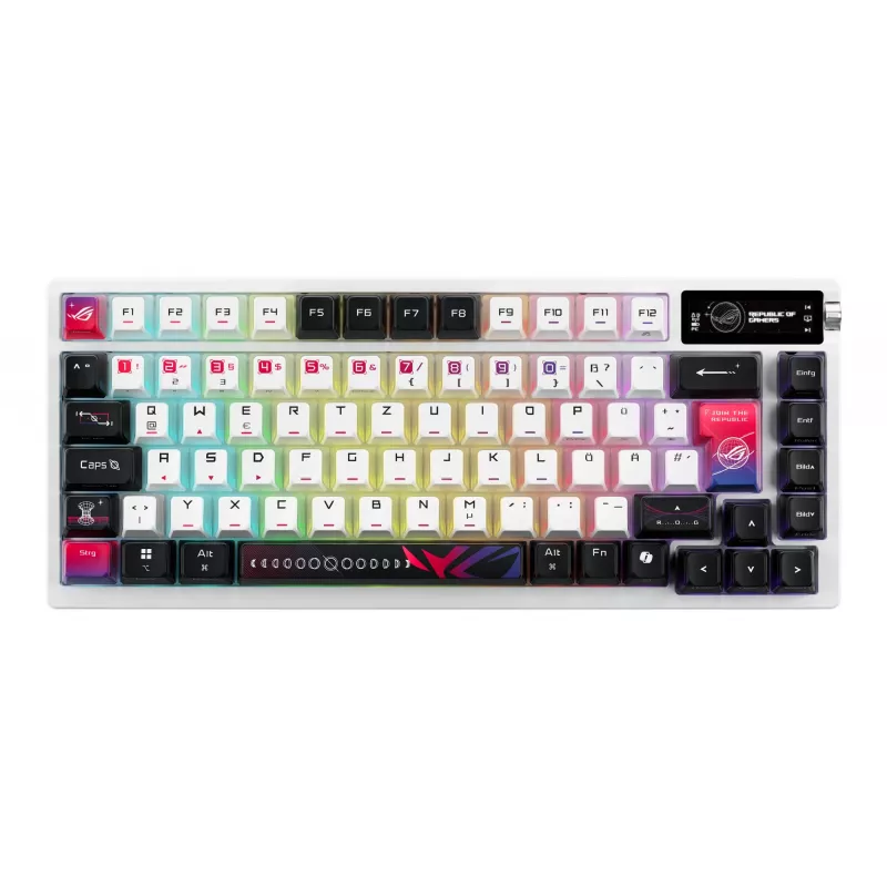 Teclado ASUS ROG Azoth X Gaming USB + RF Wireless + Bluetooth QWERTZ Branco