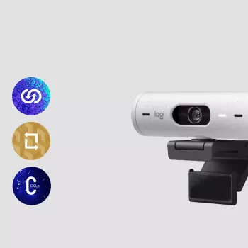 Webcam Logitech Brio 500 Full HD 4MP USB-C Branco