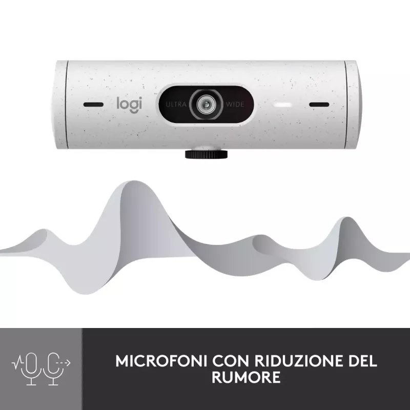 Webcam Logitech Brio 500 Full HD 4MP USB-C Branco