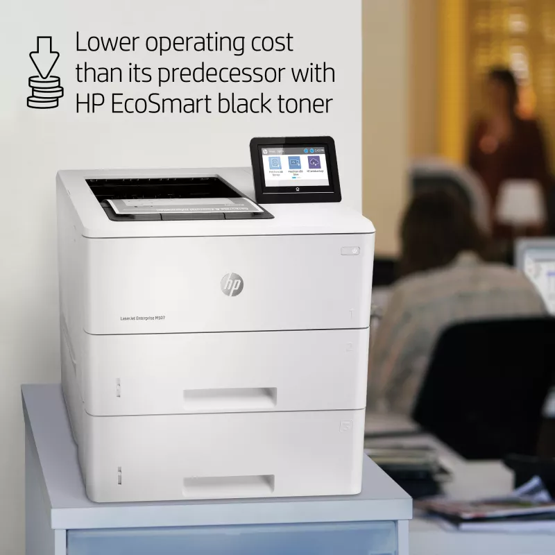 HP LaserJet Enterprise M507x, Laser, 1200 x 1200 DPI, A4, 43 ppm, Impressão frente e verso, com capacidade de rede