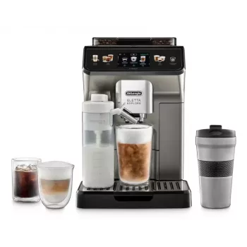 Máquina de café combinada De’Longhi ECAM450.86.T — totalmente automática, depósito de água 1,8 l, recipiente de grãos 300 g, 19 bar, moinho integrado, Ecrã TFT