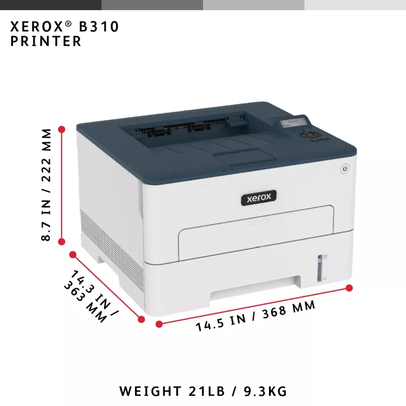 Xerox B310 A4 40ppm impressora sem fios duplex PS3 PCL5e/6 2 tabuleiros total 350 folhas
