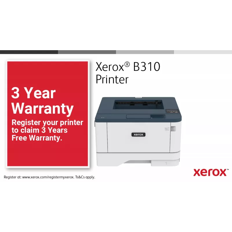 Xerox B310 A4 40ppm impressora sem fios duplex PS3 PCL5e/6 2 tabuleiros total 350 folhas