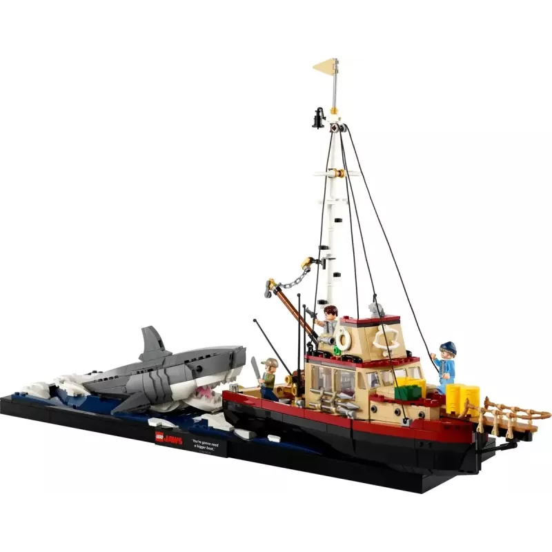 Brinquedo de construção LEGO Ideas 21350 conjunto Jaws — 1497 peças, 3 minifiguras, barco e tubarão icónico, recomendado a partir dos 18 anos