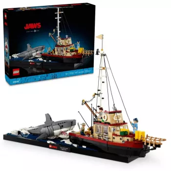 Brinquedo de construção LEGO Ideas 21350 conjunto Jaws — 1497 peças, 3 minifiguras, barco e tubarão icónico, recomendado a partir dos 18 anos