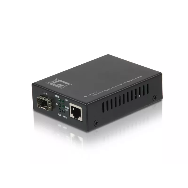 Conversor de suporte LevelOne RJ45 para SFP Gigabit, PoE PD