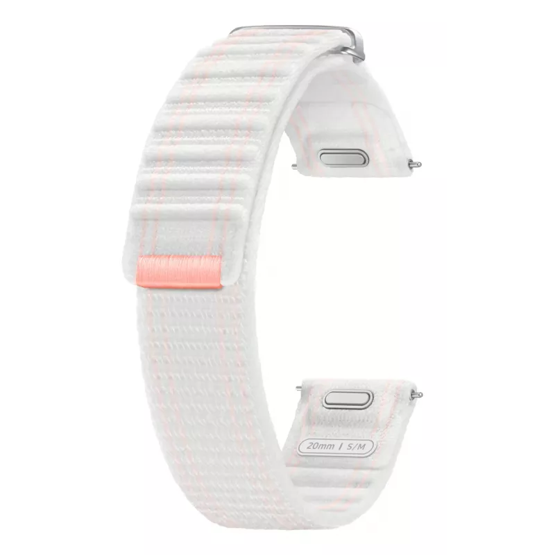 Pulseira de tecido Samsung (S/M) para Galaxy Watch 7, pulseira, smartwatch, rosa, branco, Samsung, Galaxy Watch 7, Galaxy Watch4/5/6/7/FE/4 Classic/5 Classic/5 Pro, tecido