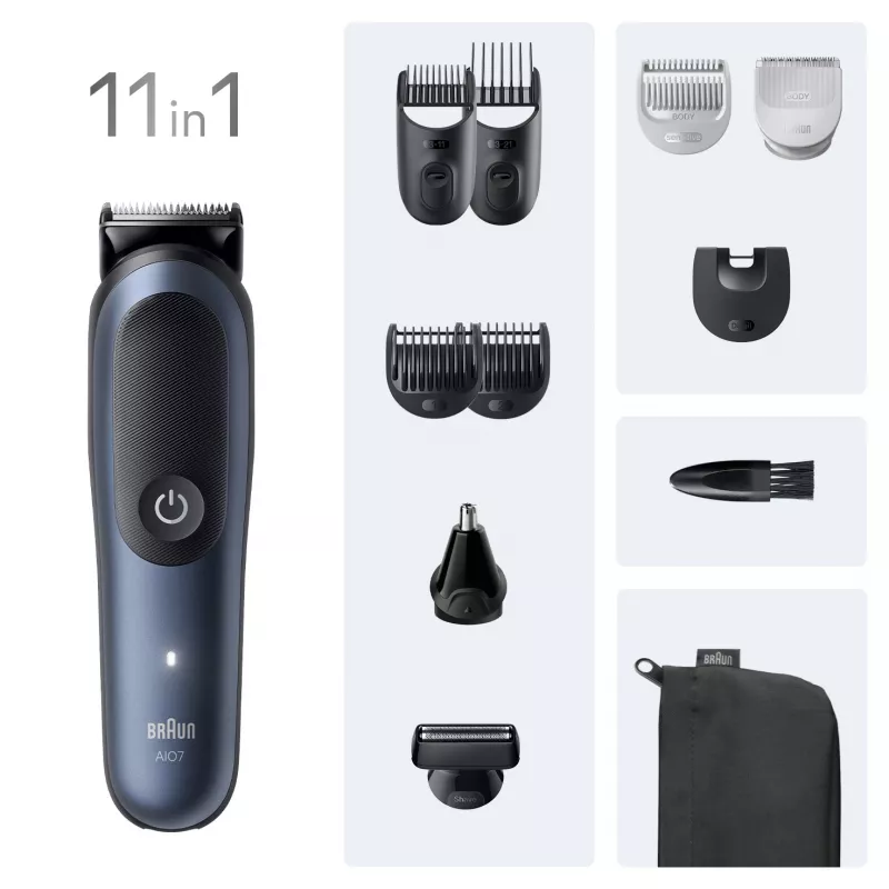 Máquina de cortar cabelo Braun AIO7540 preto azul ião de lítio 120 min