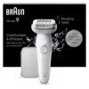 Epilador BRAUN 9-011 3D Silk-epil 9 Flex Wet & Dry — 40 pinças, bateria, massagem, branco/cinzento