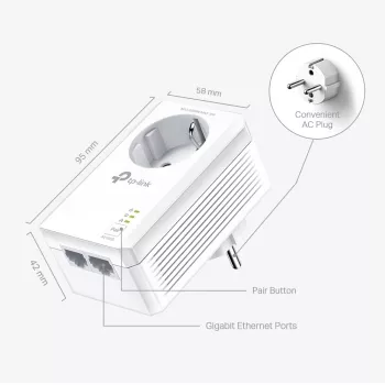 Adaptador de rede PowerLine TP-Link TL-PA7027P KIT 1000 Mbit/s Ethernet LAN Branco 2 unid.